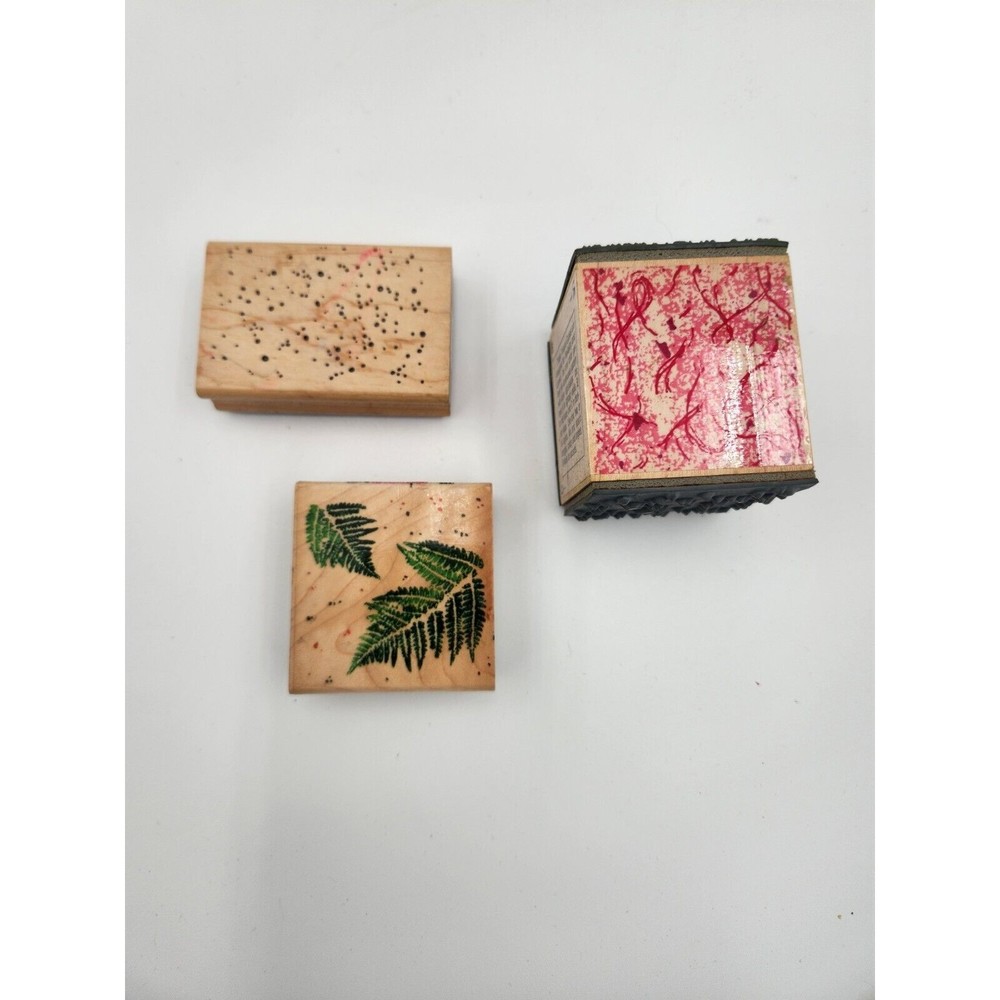VTG wood rubber stamps Background texture‎ Cube stamp Fun Stamps
